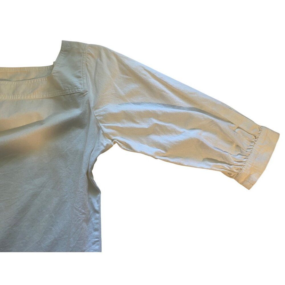Time & Tru Women White Tunic Linen Blend Square Neck M Beach Coastal Grandma - Picture 11 of 12